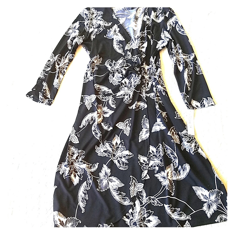 Black and white floral dress